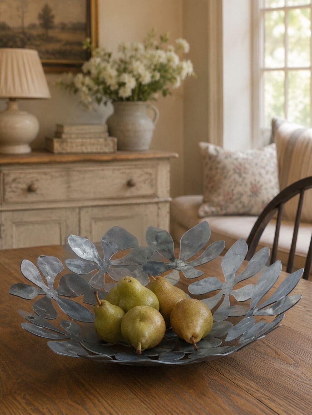 Vintage IKEA Stockholm Floral Metal Daisy Monika Mulder Design Fruit Basket